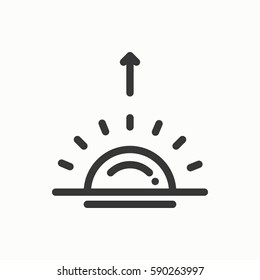 Sun line simple icon. Weather symbols. Sunrise, sunset. Forecast design element. Template for mobile app, web and widgets.Vector style linear icon. Illustration. Flat sunlight, sign. Logo