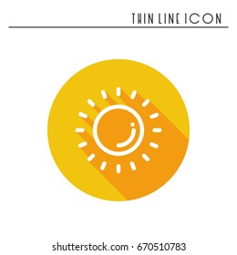 Sun line simple icon. Weather symbols. Meteorology. Forecast design element. Template for mobile app, web and widgets.Vector style linear icon. Illustration. Flat sunlight, sign. Logo