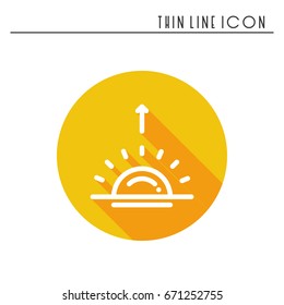 Sun line simple icon. Weather symbols. Sunrise, sunset. Forecast design element. Template for mobile app, web and widgets.Vector style linear icon. Illustration. Flat sunlight, sign. Logo