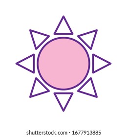 Diseño de icono de línea solar, verano naturaleza temporada tropical vacaciones sol y energía tema Vector ilustración