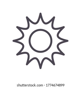 Sun line style icon design, summer nature tropical season holiday sunny weather and energy theme Vector illustration