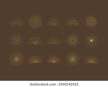 Sun Line Vector Element Set