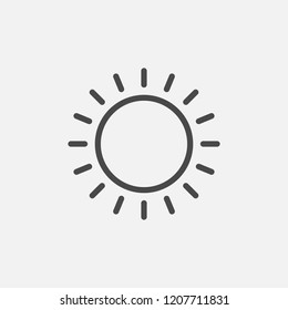 Sun line vector icon