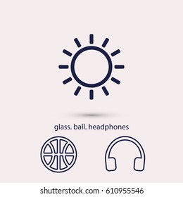 sun line vector icon
