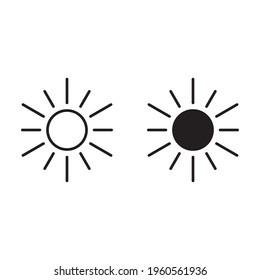 sun line vector icon for apps and web sites