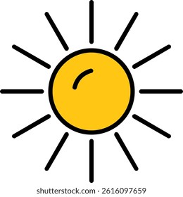 Sun Line Vector Icon Design