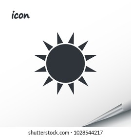 sun line vector icon on a wrapped silver sheet