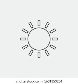Sun line vector icon solar source