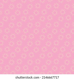 sun line vector illustration Seamless pattern on pink background design wallpaper.