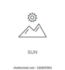 Sun linear icon. Sun concept stroke symbol design. Thin graphic elements vector illustration, outline pattern on a white background, eps 10.