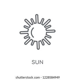 Sun linear icon. Modern outline Sun logo concept on white background from Summer collection. Suitable for use on web apps, mobile apps and print media.