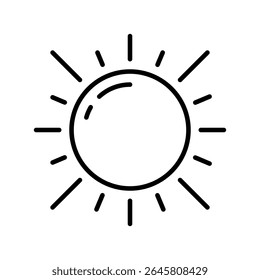 Sun Lineart Icon para proyectos ecológicos y Elementos de Diseño web