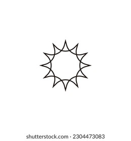 Sun, líneas, plegar símbolo geométrico simple vector logotipo