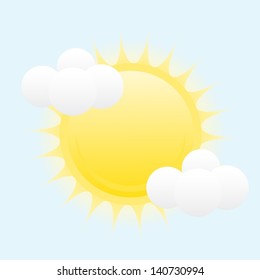 Sun with little clouds weather icon