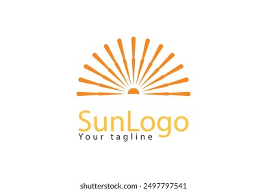 Sun logo abstract design template