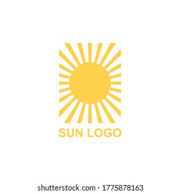 Sun logo. Abstract stylized summer sun icon. Vector logo template. Bright vector illustration
