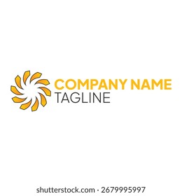 Sun logo. Arrow circle sign. Company and business logo template