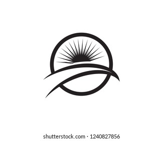 Sun logo black vector