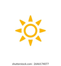 Sun Logo Bold Rays Henna Boho Style for hot weather branding, festival summer icons, tropical July vacations, kids outdoor fun, and sun-inspired natural design with ethnic warmth. Vector Illustration