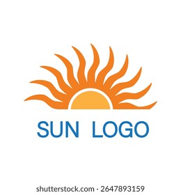 Logotipo da Sun - Ícone brilhante abstrato da Sun para identificação da marca e identidade comercial