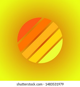 Sun logo. Colorful stripes symbol of sun