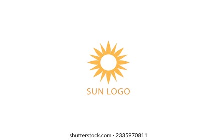 sun logo design black simple flat icon on white background