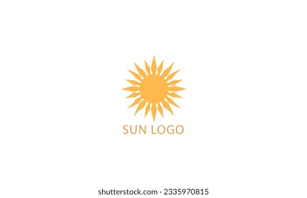 diseño del logotipo de sun icono plano negro simple en fondo blanco