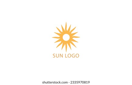 sun logo design black simple flat icon on white background