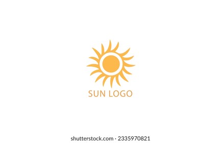 sun logo design black simple flat icon on white background