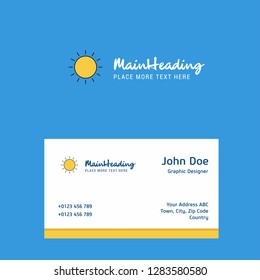 Sun logo Design with business card template. Elegant corporate identity. - Vector
