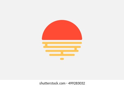 Sun logo design. Creative sun symbol. Line sun logo