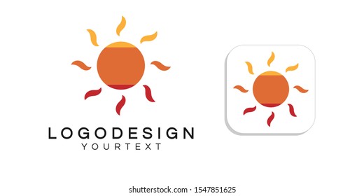 sun logo design. icon app smartphone color full