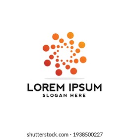 sun logo design modern circle icon symbol vector template