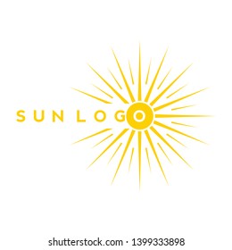 sun logo design. summer sign or symbol. sun icon vector. illustration element.