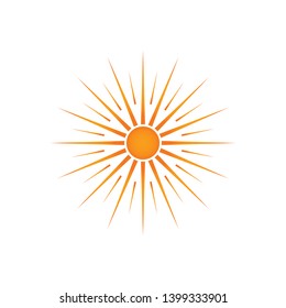 sun logo design. summer sign or symbol. sun icon vector. illustration element.