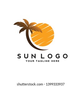 sun logo design. summer sign or symbol. sun icon vector. illustration element.