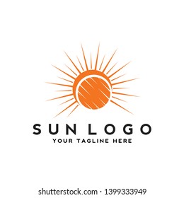 sun logo design. summer sign or symbol. sun icon vector. illustration element.