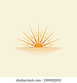 sun logo design. summer sign or symbol. sun icon vector. illustration element.
