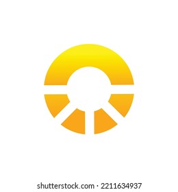 Design des Sun-Logos. Logo-Design von Sunrise. Abstraktes Logo für die Sonne
