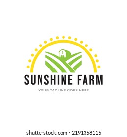 Sun logo design at sunrise or sunset. Bright sunshine logo in the morning or twilight