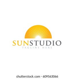 Sun logo design template