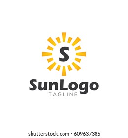 Sun logo design template