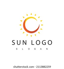 Sun Logo Design Template, abstract creative sun icon