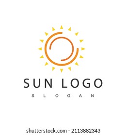 Sun Logo Design Template, abstract creative sun icon