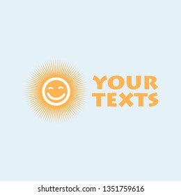 Sun Logo Design Template Cartoon Vector