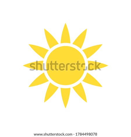 Sun logo design template. Sun icon. Yellow sun logotype. Vector illustration.