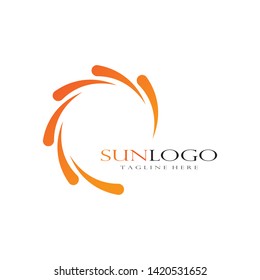 Sun logo design template - Vector