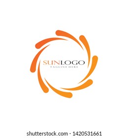 Sun logo design template - Vector