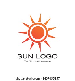 Sun logo design template - Vector