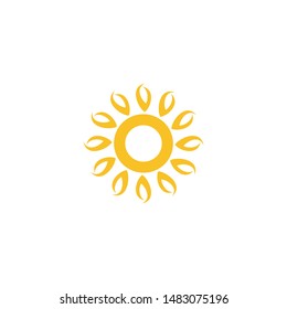 Sun logo design template vector